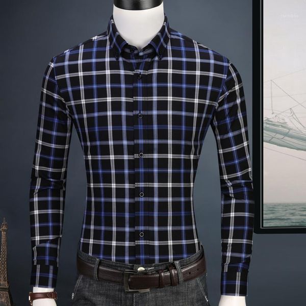 caiziyijia 2020 mens new arrivals deep sea blue plaid silm fit shirt 100% cotton casual long sleeve shirts for men1, White;black
caiziyijia 2020 mens new arrivals deep sea blue plaid silm fit shirt 100% cotton casual long sleeve shirts for men1, White;black