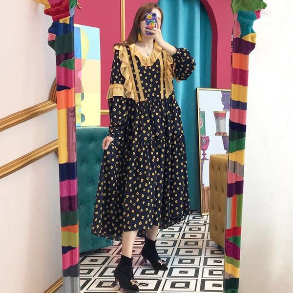 women 2021 dress new fashion spring vintage loose high waist slim was thin elegant macrame hit color big swing dress, Black;gray
women 2021 dress new fashion spring vintage loose high waist slim was thin elegant macrame hit color big swing dress, Black;gray