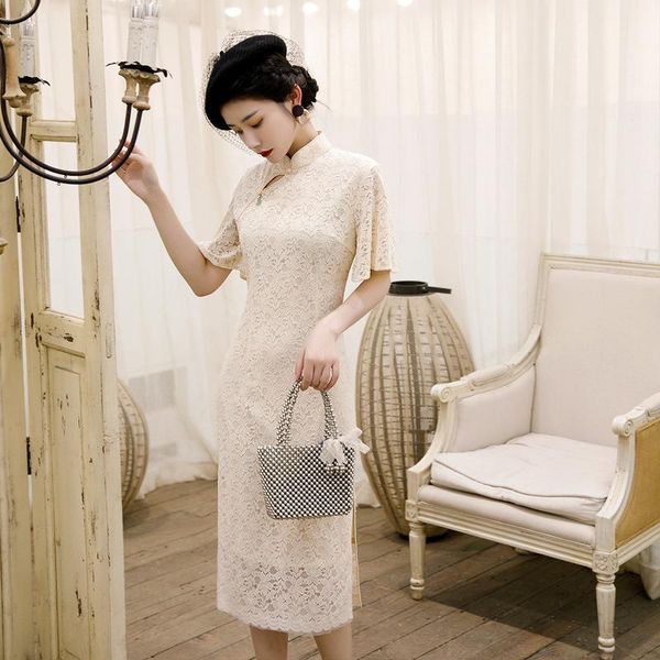 casual sleeve beige lace flower qipao vestidso vintage mandarin collar women evening party gown high split cheongsam1, Red
casual sleeve beige lace flower qipao vestidso vintage mandarin collar women evening party gown high split cheongsam1, Red
