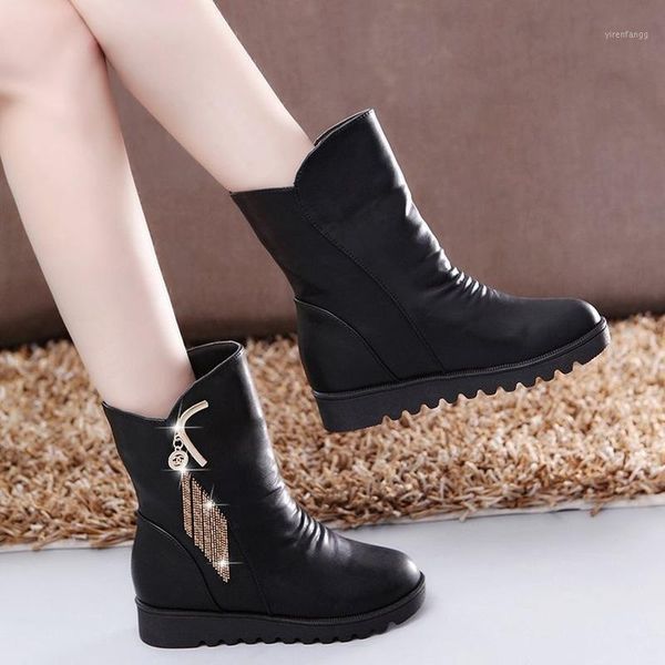 winter women solid color ankle boots student retro fringe cotton fur high cylinder boots footwear women snow1, Black
winter women solid color ankle boots student retro fringe cotton fur high cylinder boots footwear women snow1, Black