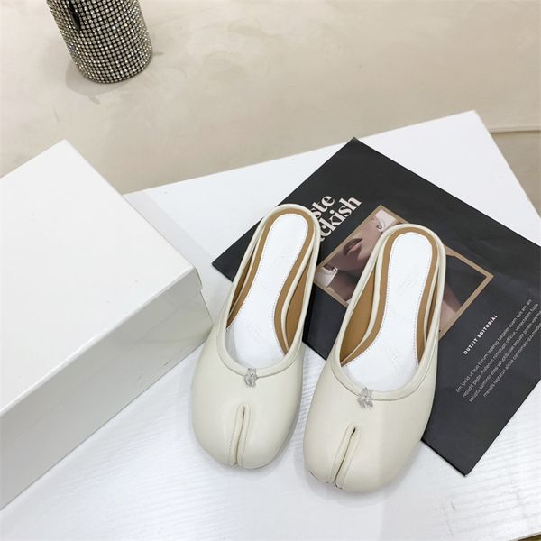 2022 summer women half slipper sandals solid leather flat heel shoe split toe shoes balet genuine leather outsole c, Black
2022 summer women half slipper sandals solid leather flat heel shoe split toe shoes balet genuine leather outsole c, Black