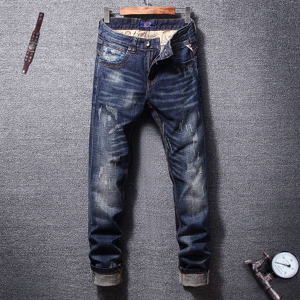 2021 new italian style fashion retro dark blue slim fit elastic ripped men denim pants hip hop homme ouk0
2021 new italian style fashion retro dark blue slim fit elastic ripped men denim pants hip hop homme ouk0