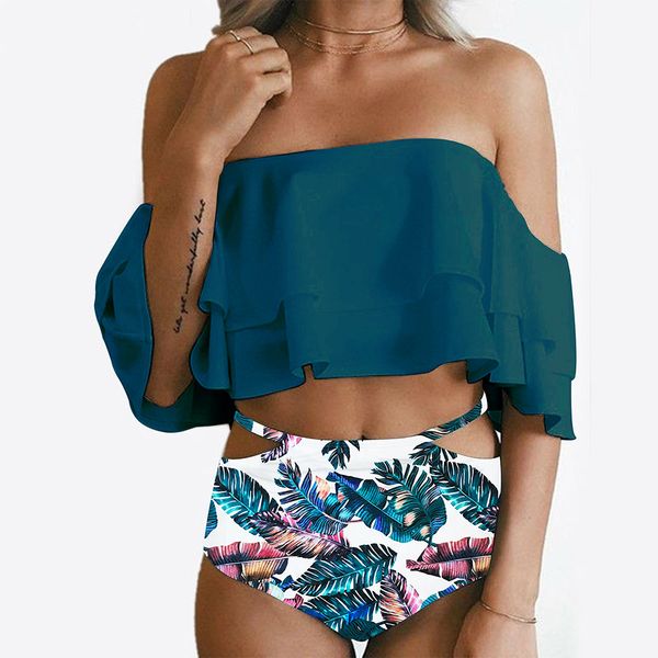 high waist swimsuit bikinis women swimwear ruffle vintage bandeau striped bottom bikini set bathing suits y200319, White;black
high waist swimsuit bikinis women swimwear ruffle vintage bandeau striped bottom bikini set bathing suits y200319, White;black