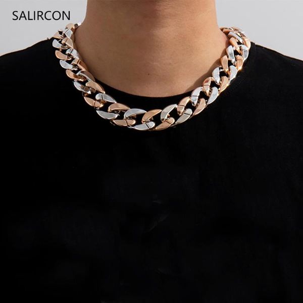 salircon punk multi color chunky chain necklace for women men simple thick choker necklace steampunk jewelry gift 2021 new trend, Silver
salircon punk multi color chunky chain necklace for women men simple thick choker necklace steampunk jewelry gift 2021 new trend, Silver