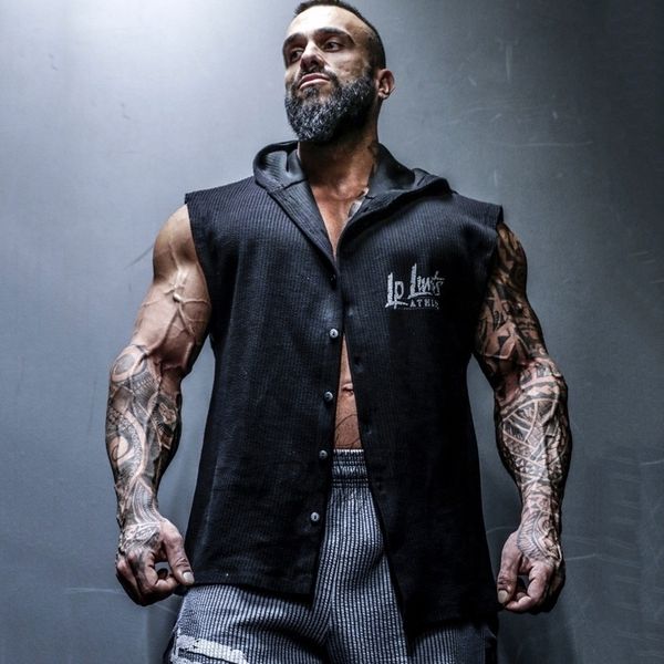 men muscle sleeveless hoodie bodybuilding workout gym cotton fitness sleeveless shirts 201020, Black
men muscle sleeveless hoodie bodybuilding workout gym cotton fitness sleeveless shirts 201020, Black