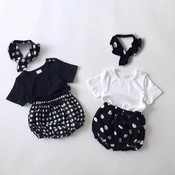clothing sets girls 2021 summer baby dot plaid short sleeve blouse + pp shorts hair belt three piece set for girls1, White
clothing sets girls 2021 summer baby dot plaid short sleeve blouse + pp shorts hair belt three piece set for girls1, White