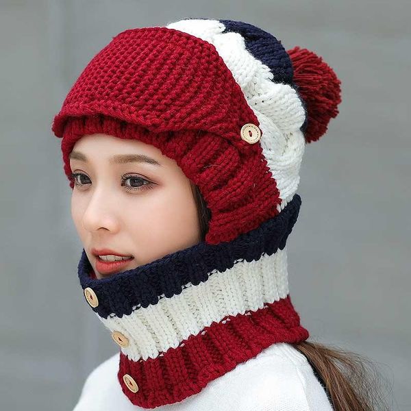 newly autumn winter plus velvet hat women's bib face cover three-piece set warm knitted hat outdoor, Blue;gray
newly autumn winter plus velvet hat women's bib face cover three-piece set warm knitted hat outdoor, Blue;gray