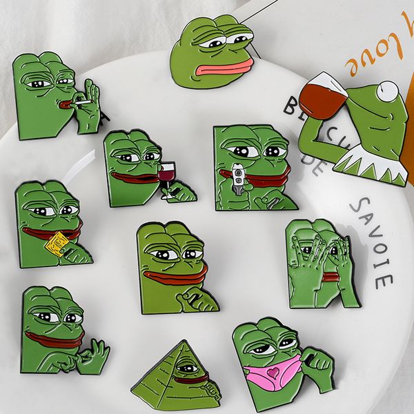 11 styles frog pepe enamel pins metal facial expression animal brooches lapel badges pop culture gift for friends boutonniere
11 styles frog pepe enamel pins metal facial expression animal brooches lapel badges pop culture gift for friends boutonniere