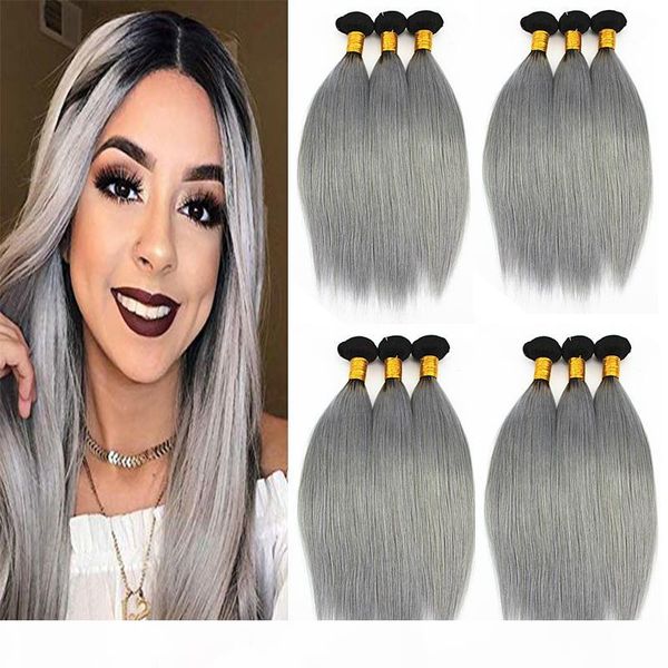 1b gray straight hair extensions 3 or 4 bundles brazilian peruvian indian 100% virgin human hair weaves ombre two tone color 10-18inch, Black
1b gray straight hair extensions 3 or 4 bundles brazilian peruvian indian 100% virgin human hair weaves ombre two tone color 10-18inch, Black