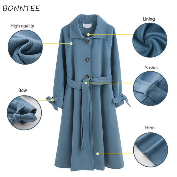 blends women elegant office lady leisure all-match single breasted long coats womens loose sashes outwear simple lj201106, Black
blends women elegant office lady leisure all-match single breasted long coats womens loose sashes outwear simple lj201106, Black