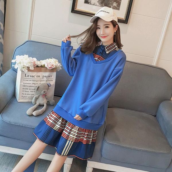 maternity dresses pregnant women hoodie women's loose-fit korean-style 2021 fall and winter clothes brushed thick fake two-piece mid-le, White
maternity dresses pregnant women hoodie women's loose-fit korean-style 2021 fall and winter clothes brushed thick fake two-piece mid-le, White