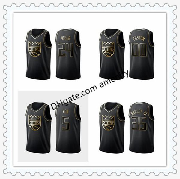 men kings sacramento fox 24 hield 9 joseph 35 bagley iii basketball jerseys buddy cory marvin de'aaron golden edition jersey, Black
men kings sacramento fox 24 hield 9 joseph 35 bagley iii basketball jerseys buddy cory marvin de'aaron golden edition jersey, Black