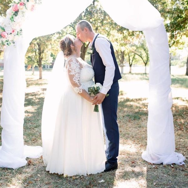 plus size wedding dresses 2021 pregnant 3/4 sleeves a-line big size lace appliques chiffon bridal gowns elegant for women brides, White
plus size wedding dresses 2021 pregnant 3/4 sleeves a-line big size lace appliques chiffon bridal gowns elegant for women brides, White