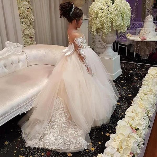 girl's dresses elegant ball gown flower girls for weddings sheer neck long sleeves applique lace tulle children wedding, Red;yellow
girl's dresses elegant ball gown flower girls for weddings sheer neck long sleeves applique lace tulle children wedding, Red;yellow