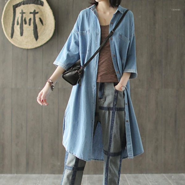 johnature 2020 cotton denim jacket three quarter sleeve women loose plus size solid spring new style women denim jacket1, Black;brown
johnature 2020 cotton denim jacket three quarter sleeve women loose plus size solid spring new style women denim jacket1, Black;brown