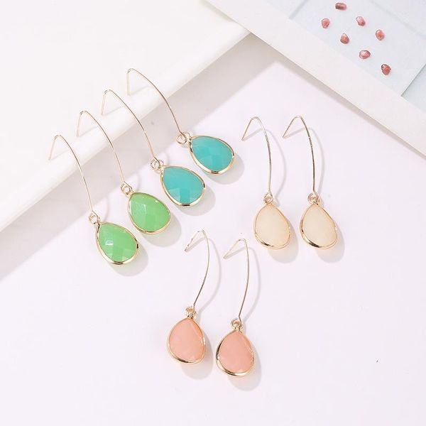 water drop earring for women 2019 simple jelly color fashion crystals earings, Silver
water drop earring for women 2019 simple jelly color fashion crystals earings, Silver
