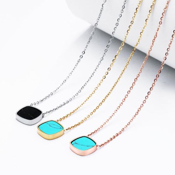 chokers 3pcs/lots square pendant 316l stainless steel blue/black stone in white/rose gold/gold plate chain necklaces jewelry, Golden;silver
chokers 3pcs/lots square pendant 316l stainless steel blue/black stone in white/rose gold/gold plate chain necklaces jewelry, Golden;silver