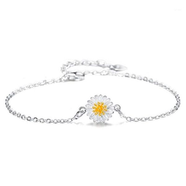 925 silver small daisy flower bracelet female flower adjustable bracelet for women cute fresh elegant jewelry wholesale1, Black
925 silver small daisy flower bracelet female flower adjustable bracelet for women cute fresh elegant jewelry wholesale1, Black