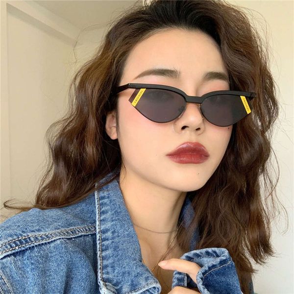 personality new hop punk concave hip sunglasses for men and women, White;black