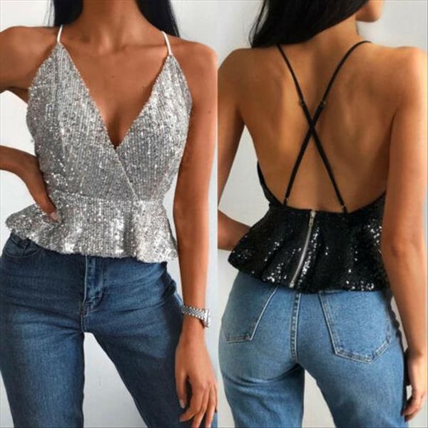 новая мода женщины bling sequined без бретелек глубокий v шеи sling рукавов backless оборками топы lady summer casual tops s xl, White
новая мода женщины bling sequined без бретелек глубокий v шеи sling рукавов backless оборками топы lady summer casual tops s xl, White