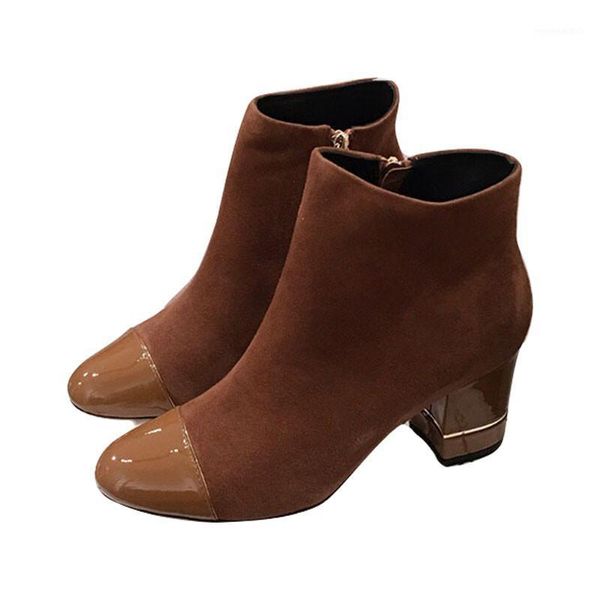 women boots high heel genuine leather zips comfortable short boots ladies patchwork ankle dress party elegant female1, Black 
women boots high heel genuine leather zips comfortable short boots ladies patchwork ankle dress party elegant female1, Black