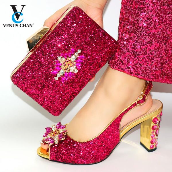 dress shoes sweet style arrivals african women matching bag in fuchsia color nigerian lady party and set with platform, Black
dress shoes sweet style arrivals african women matching bag in fuchsia color nigerian lady party and set with platform, Black