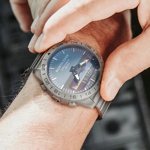 north edge diving sports watch men's watch military army luxury all-steel business waterproof 200 meters altimeter compass north, Slivery;brown
north edge diving sports watch men's watch military army luxury all-steel business waterproof 200 meters altimeter compass north, Slivery;brown