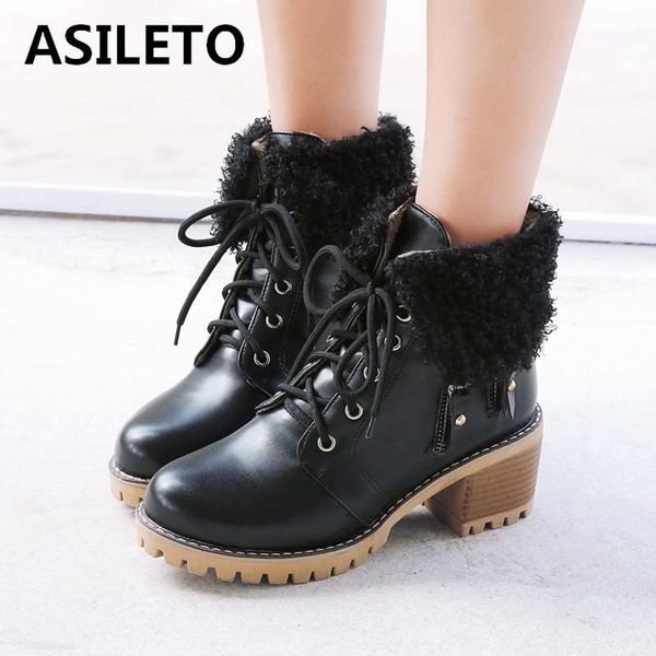 asileto women boots lace up casual ankle boots women booties shoes winter snow shoes footwear bota feminina s830, Black
asileto women boots lace up casual ankle boots women booties shoes winter snow shoes footwear bota feminina s830, Black