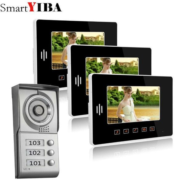 smartyiba 3 units apartment intercom system video door phone intercom kit all aluminum alloy camera 7" lcd touch monitor
smartyiba 3 units apartment intercom system video door phone intercom kit all aluminum alloy camera 7" lcd touch monitor