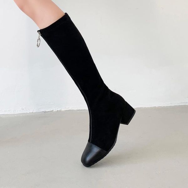 patchwork zippers women knee high boots 4cm med heels square toe shoes woman autumn winter wedding office lady tight high boots, Black
patchwork zippers women knee high boots 4cm med heels square toe shoes woman autumn winter wedding office lady tight high boots, Black