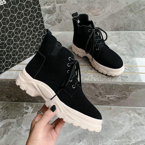 2021 new ankle round toe flock casual women shoes autumn winter square heel lace up all match short boots big size 34-43 giwh, Black
2021 new ankle round toe flock casual women shoes autumn winter square heel lace up all match short boots big size 34-43 giwh, Black