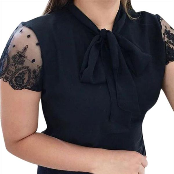 2021 womens blouse summer work office lace bow short sleeve chiffon shirt casual blouse female blouses fashion new, White
2021 womens blouse summer work office lace bow short sleeve chiffon shirt casual blouse female blouses fashion new, White