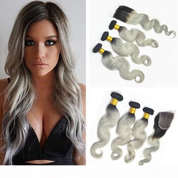 brazilian silver grey with closure 3bundles #1b grey two tone virgin hair with closure 4pcs lot body wave ombre hair wefts with closure, Black
brazilian silver grey with closure 3bundles #1b grey two tone virgin hair with closure 4pcs lot body wave ombre hair wefts with closure, Black