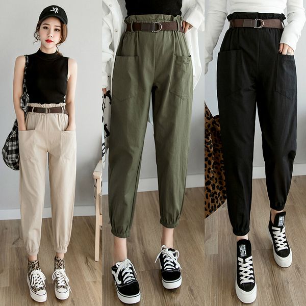 women pants 2020 spring summer fashion female solid high waist loose harem pant pencil trousers casual cargo pants streetwear 1020, Black;white
women pants 2020 spring summer fashion female solid high waist loose harem pant pencil trousers casual cargo pants streetwear 1020, Black;white