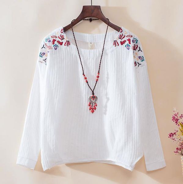 2021 new womens and blouses spring summer vintage cotton linen chic embroidery blusas plus size long sleeves women blouse bpzt, White
2021 new womens and blouses spring summer vintage cotton linen chic embroidery blusas plus size long sleeves women blouse bpzt, White