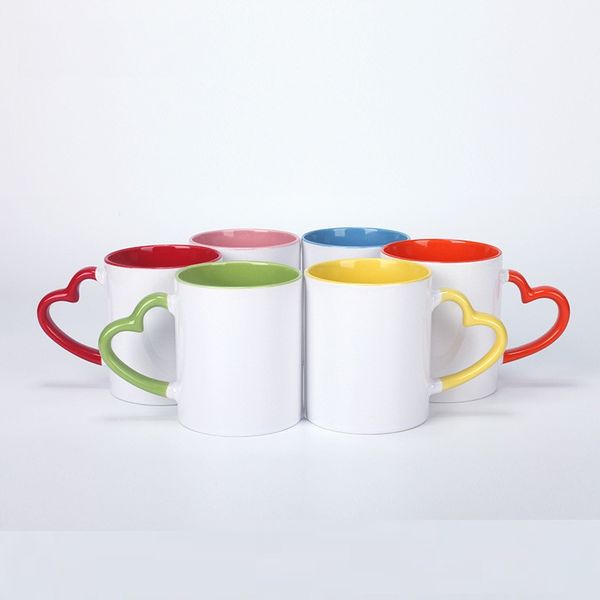 sublimation ceramic mugs 11oz white sublimation cup with heart handle colorful inner coating water bottle coffee cup
sublimation ceramic mugs 11oz white sublimation cup with heart handle colorful inner coating water bottle coffee cup