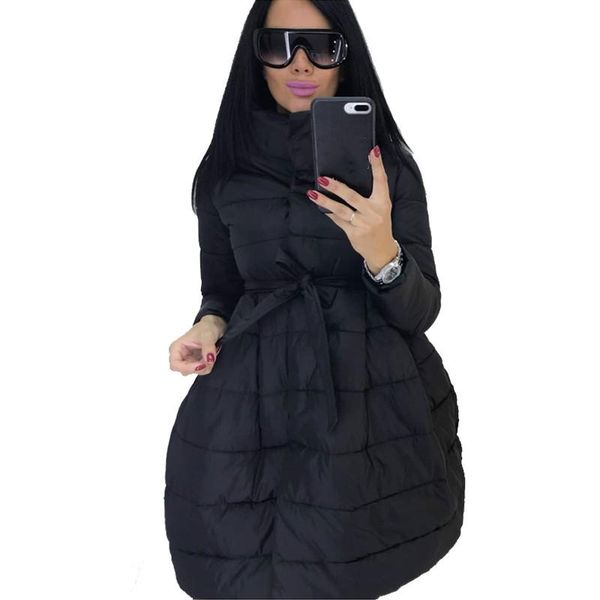 winter coat women skirt parka fashion bowknot waist medium long stand collar cotton padded warm jacket chaqueta mujer invierno, Black
winter coat women skirt parka fashion bowknot waist medium long stand collar cotton padded warm jacket chaqueta mujer invierno, Black
