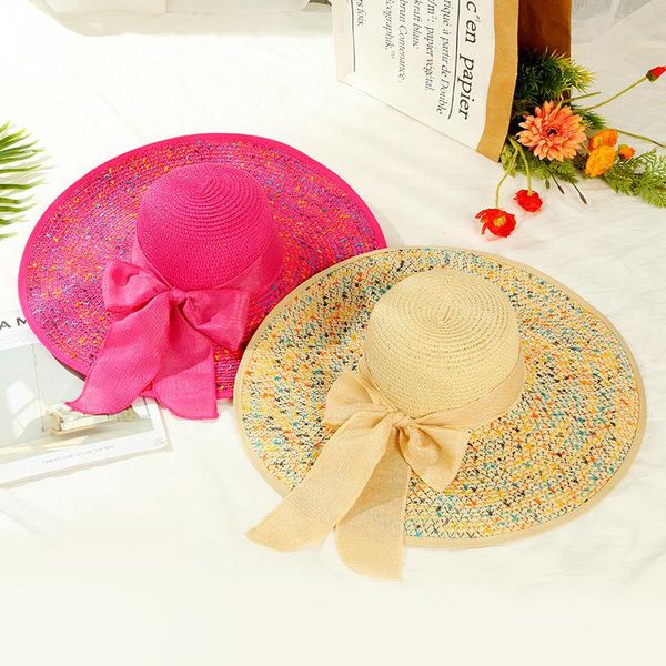 wide brim hats bowknot streamer big straw hat summer female little outdoor sun cap sunscreen foldable sunshade beach caps, Blue;gray
wide brim hats bowknot streamer big straw hat summer female little outdoor sun cap sunscreen foldable sunshade beach caps, Blue;gray