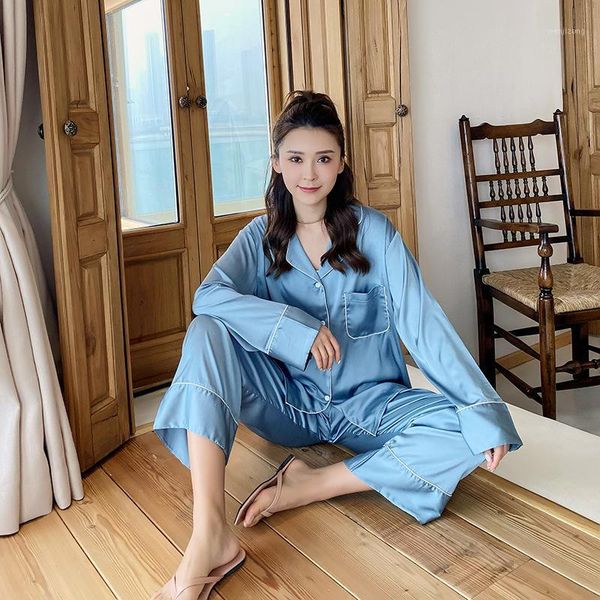 silk pajama sets for women luxury long sleeve pyjamas sleepwear oversize 2 pcs button up pijama with bags homewear1, Black;red
silk pajama sets for women luxury long sleeve pyjamas sleepwear oversize 2 pcs button up pijama with bags homewear1, Black;red