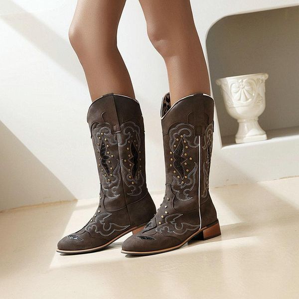 deat 2020 new autumn and winter fashion solid color square embroidered riding waterproof medium boots shoes women sg180, Black
deat 2020 new autumn and winter fashion solid color square embroidered riding waterproof medium boots shoes women sg180, Black