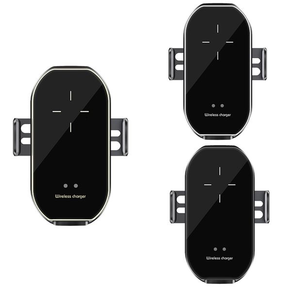 10w wireless car mount phone holder fast charging stand auto-clamping