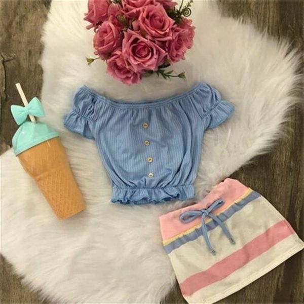 new us infant kids baby girls fashion striped button + color stripe skirt summer casual outfits clothes y200525, White
new us infant kids baby girls fashion striped button + color stripe skirt summer casual outfits clothes y200525, White