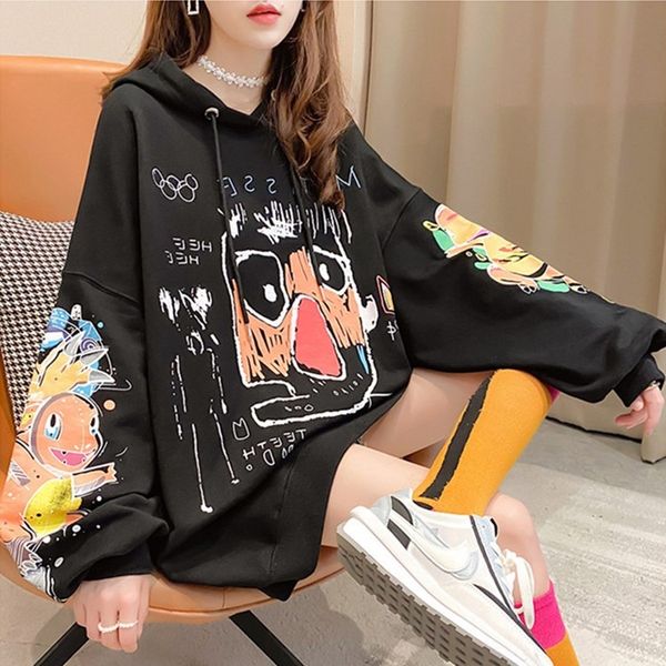 autumn new style sweater korean loose and lazy style hooded sweater women ins super cartoon coat fashion afvhr, Black
autumn new style sweater korean loose and lazy style hooded sweater women ins super cartoon coat fashion afvhr, Black