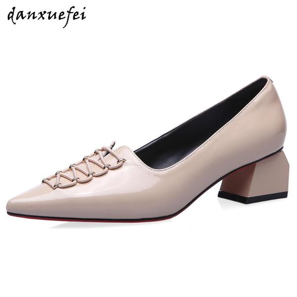 women's gnuine leather slip-on pumps med heel comfortable pointed toe cross strap style female footwear shoes, Black
women's gnuine leather slip-on pumps med heel comfortable pointed toe cross strap style female footwear shoes, Black