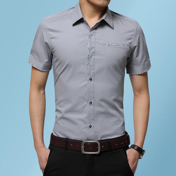 mens short sleeve white dress shirt with left chest pocket cotton male casual regular-fit blouse button down formal shirts, White;black
mens short sleeve white dress shirt with left chest pocket cotton male casual regular-fit blouse button down formal shirts, White;black
