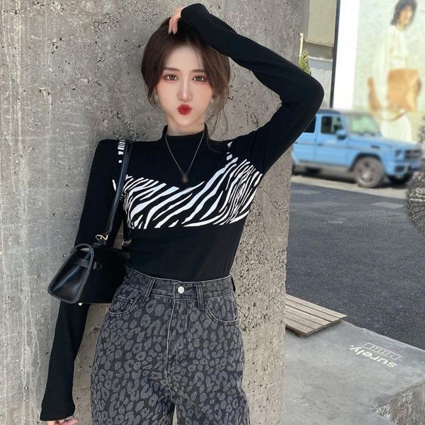 women spring autumn half high collar slim t-shirts bottoming shirt chic fake two-piece long-sleeved t-shirt, White
women spring autumn half high collar slim t-shirts bottoming shirt chic fake two-piece long-sleeved t-shirt, White