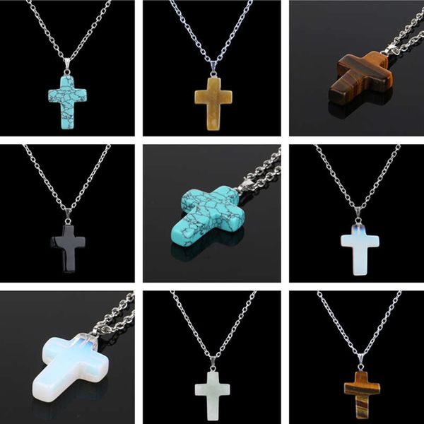 cross shaped stone pendant turquoise crystal natural stone necklace dmfn015 (with chain) mix order pendant necklaces, Silver
cross shaped stone pendant turquoise crystal natural stone necklace dmfn015 (with chain) mix order pendant necklaces, Silver