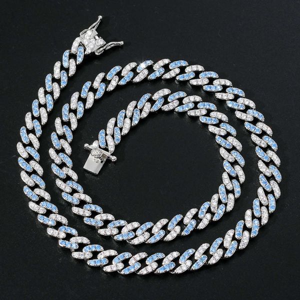 9mm row blue white single zircon necklace hip hop cuba chain men's and women's hiphop accessoriesbdw180eq, Silver
9mm row blue white single zircon necklace hip hop cuba chain men's and women's hiphop accessoriesbdw180eq, Silver