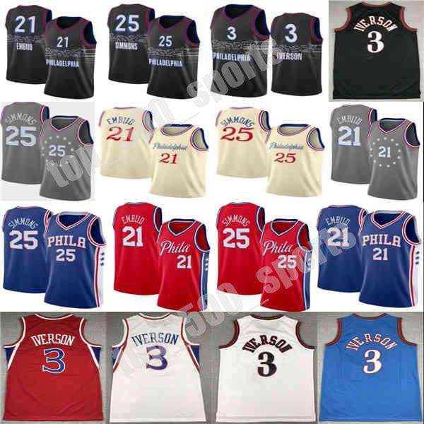2021 new joel 21 embiid mens ben 25 simmons allen 3 iverson julius 6 erving city basketball jersey, Black;red
2021 new joel 21 embiid mens ben 25 simmons allen 3 iverson julius 6 erving city basketball jersey, Black;red