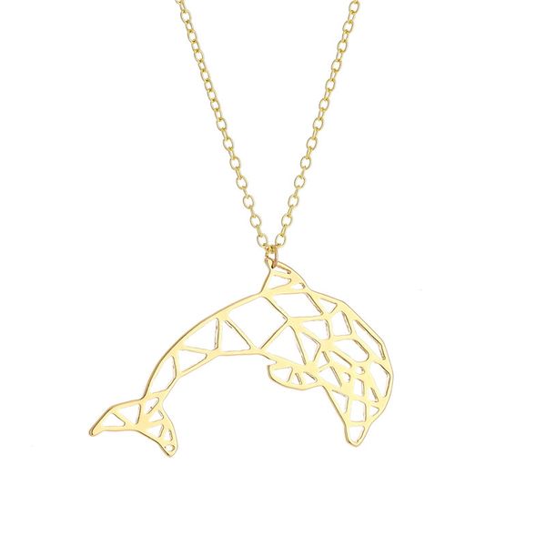 european and american popular creative hollow-out white shark dolphin necklace female personality necklace, Silver
european and american popular creative hollow-out white shark dolphin necklace female personality necklace, Silver